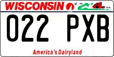 WI license plate 022PXB
