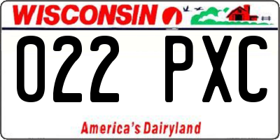 WI license plate 022PXC