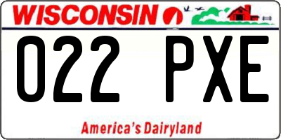WI license plate 022PXE