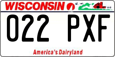 WI license plate 022PXF