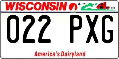 WI license plate 022PXG