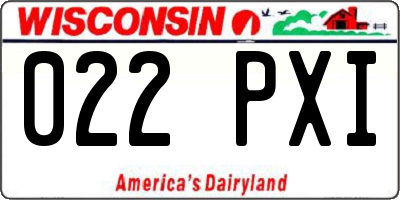 WI license plate 022PXI
