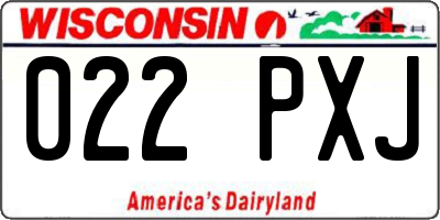 WI license plate 022PXJ