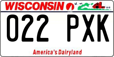 WI license plate 022PXK