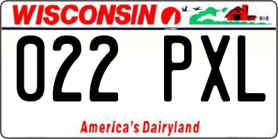 WI license plate 022PXL