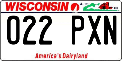 WI license plate 022PXN