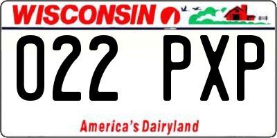 WI license plate 022PXP