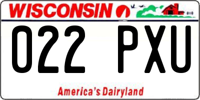 WI license plate 022PXU