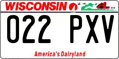 WI license plate 022PXV