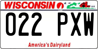 WI license plate 022PXW