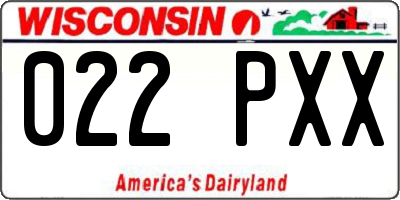 WI license plate 022PXX