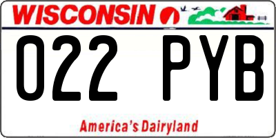 WI license plate 022PYB