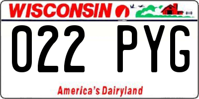 WI license plate 022PYG