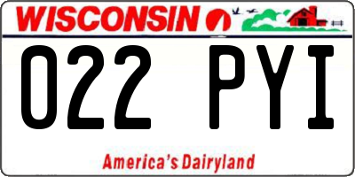 WI license plate 022PYI