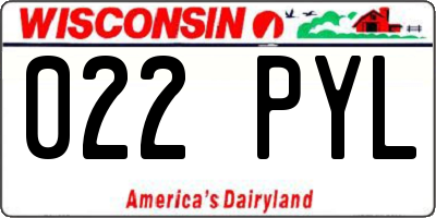 WI license plate 022PYL