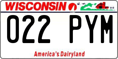 WI license plate 022PYM