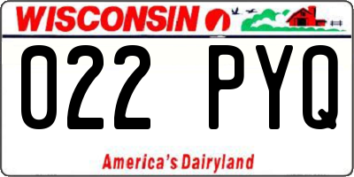 WI license plate 022PYQ