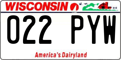 WI license plate 022PYW