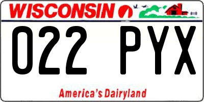 WI license plate 022PYX