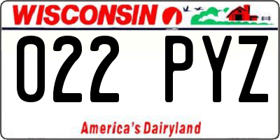 WI license plate 022PYZ