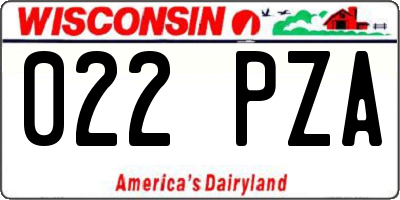 WI license plate 022PZA