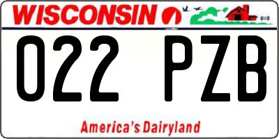 WI license plate 022PZB
