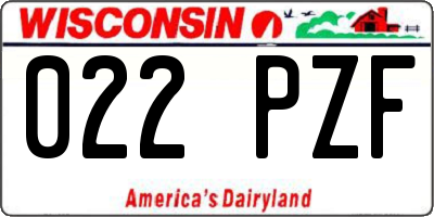 WI license plate 022PZF