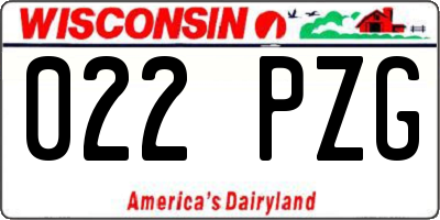 WI license plate 022PZG