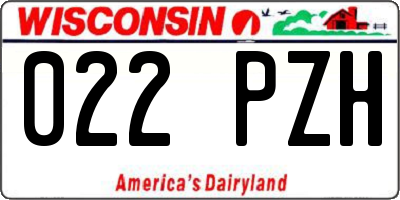WI license plate 022PZH