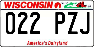 WI license plate 022PZJ