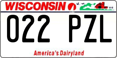 WI license plate 022PZL