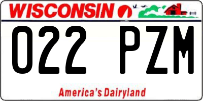 WI license plate 022PZM
