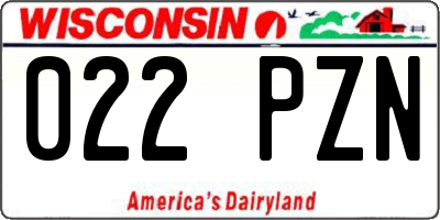 WI license plate 022PZN