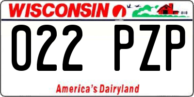 WI license plate 022PZP