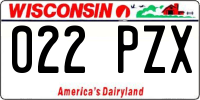 WI license plate 022PZX