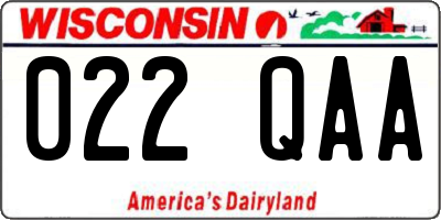 WI license plate 022QAA