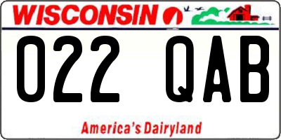 WI license plate 022QAB