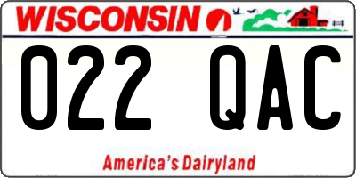 WI license plate 022QAC