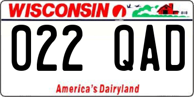 WI license plate 022QAD