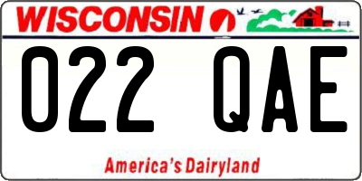 WI license plate 022QAE