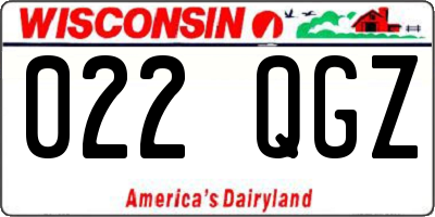 WI license plate 022QGZ
