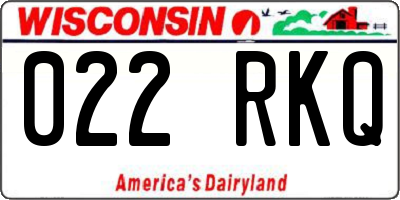 WI license plate 022RKQ