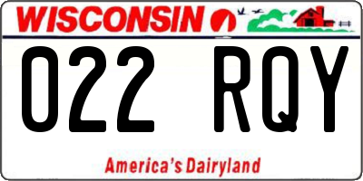 WI license plate 022RQY