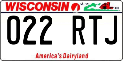 WI license plate 022RTJ