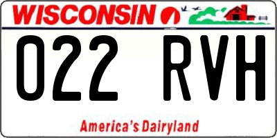 WI license plate 022RVH
