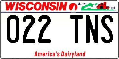 WI license plate 022TNS