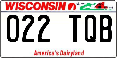 WI license plate 022TQB