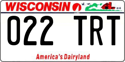 WI license plate 022TRT