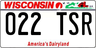 WI license plate 022TSR