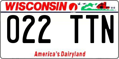 WI license plate 022TTN